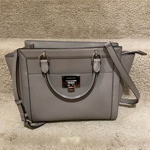 Michael Kors Tina Pearl Grey Top Zip Satchel